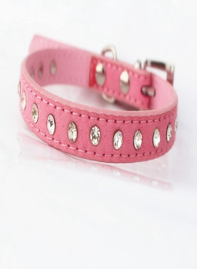 Weimostar XXS Dog Collar for Small Dogs Bling Puppy Diamond Rhinestone Crystal Pet Kitten Collars for Adjustable XSmall Medium Large Breed Girl Boys Female Male Hot Pink - Image 5